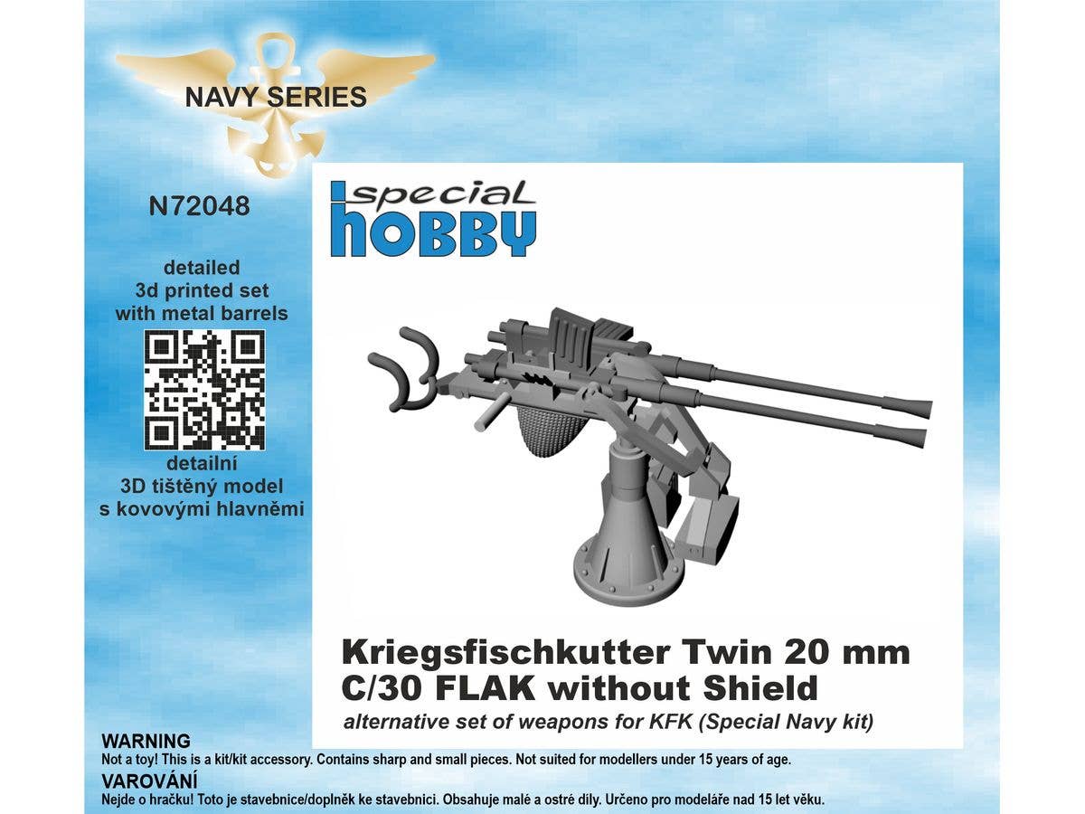 1/72 WW.II ドイツ 戦闘漁船 C/30 20mm連装機関砲 (防盾無し) (スペシャルホビー用)