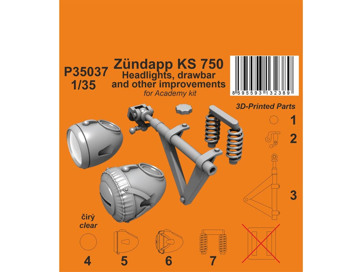 1/35 WW.II ドイツ ツュンダップKS750 オートバイ用ディテールアップセット (アカデミー用)
