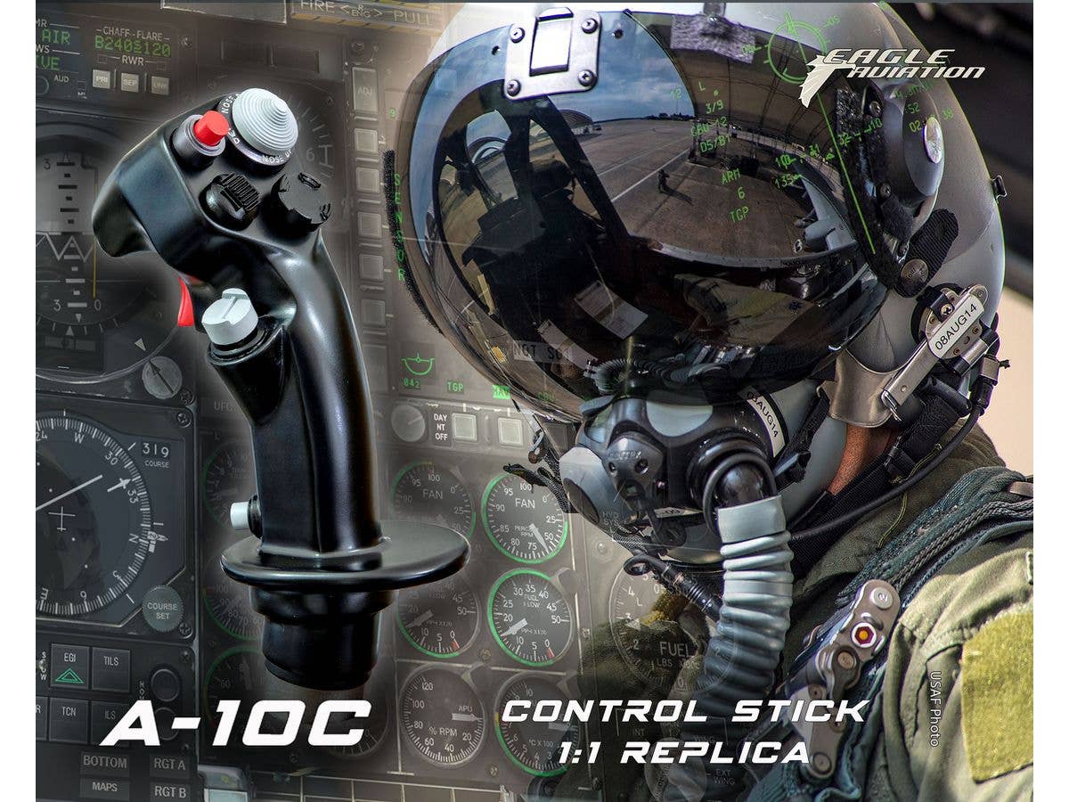 1/1 A-10C ウォートホッグ 攻撃機レプリカ操縦桿グリップ タイプE 第23航空団 第74戦闘飛行隊フライングタイガーズ/第75戦闘飛行隊タイガーシャークス (レジン製完成品)