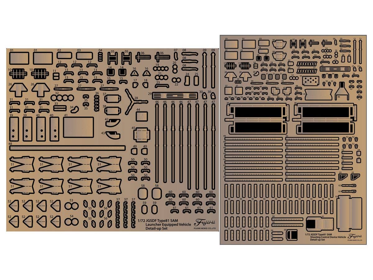 1/72 陸上自衛隊 81式短距離地対空誘導弾 射撃統制装置 / 発射機  純正エッチングパーツ