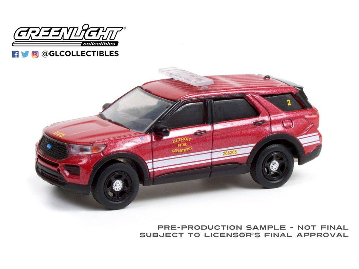 1/64 GreenLight Hot Pursuit - 2020 Ford Police Interceptor Utility - Detroit Fire Department