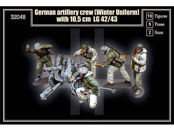 1/32 WW.II ドイツ砲兵冬季装備w/10.5cm LG42/43 (10体/5ポーズ/LG42/43 x 2門)