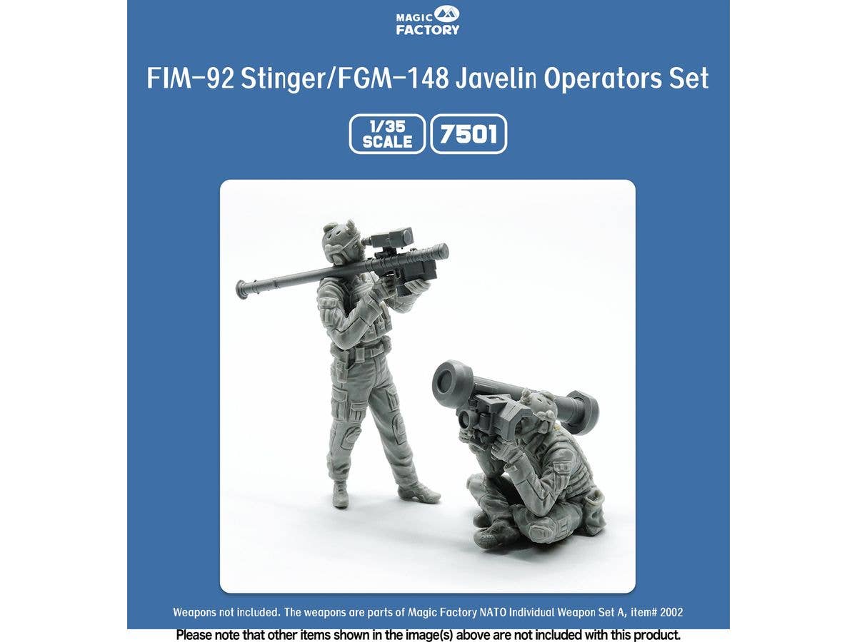 1/35 スティンガー/ジャベリン射手フィギュアセット (レジン製) (武装は付属していません)
