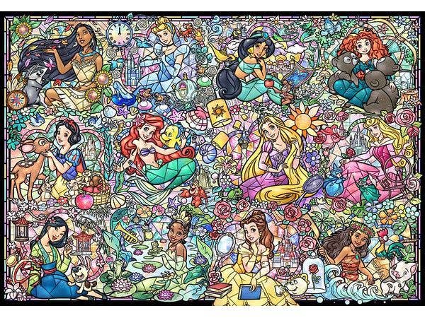 ジグソーパズル: ディズニープリンセス コレクション ステンドグラス 1000ピース (51.2 x 73.7cm)
