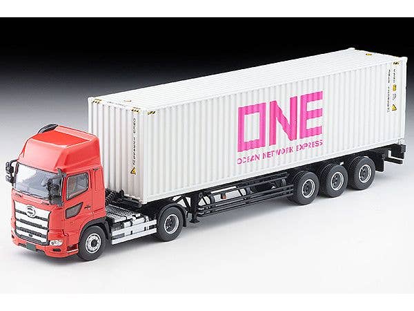 1/64 LV-N292d 日野プロフィア 40ft海上コンテナトレーラ (東邦車輛TC36H1C34) オーシャンネットワークエクスプレス グレーコンテナ