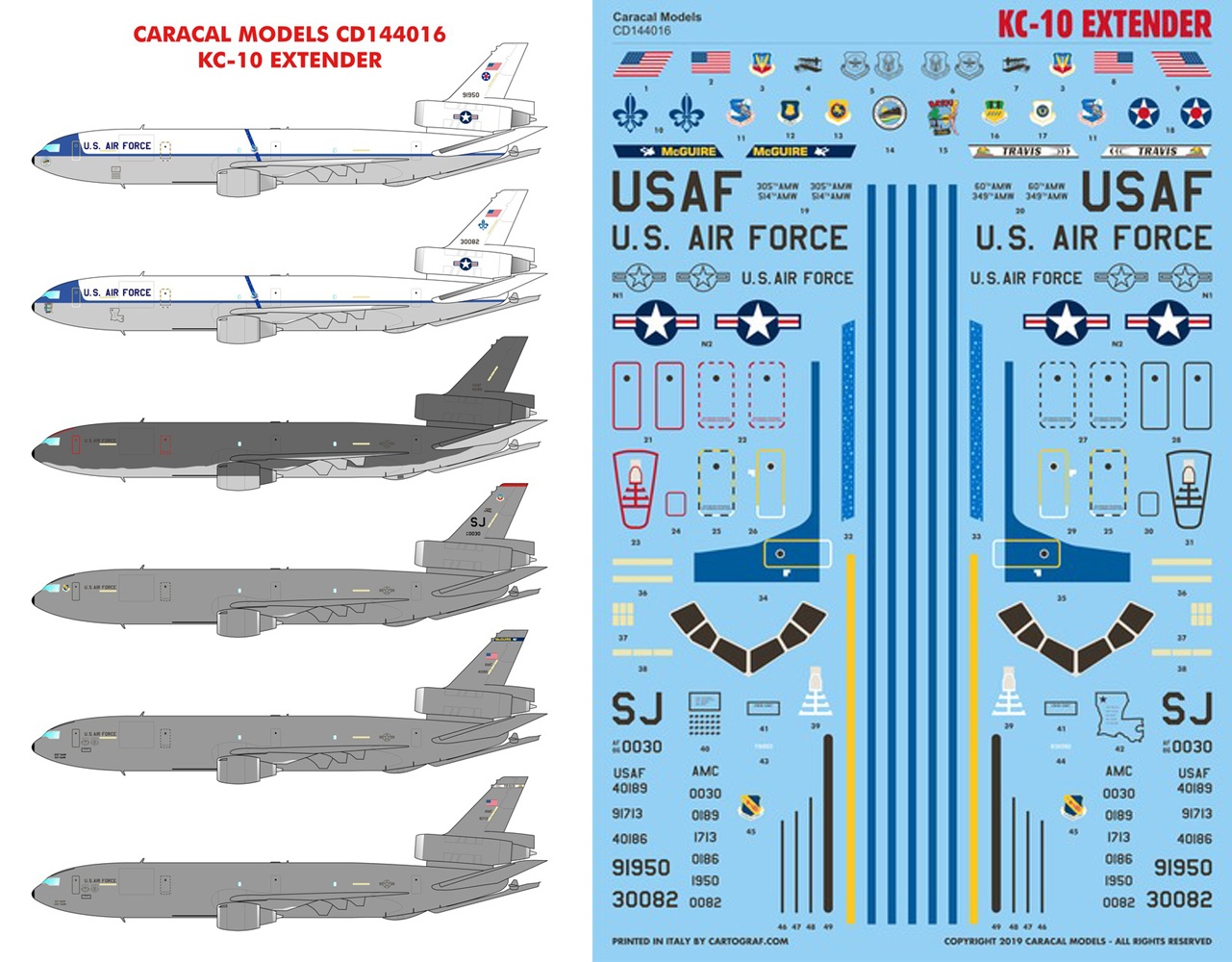 1/144 アメリカ空軍 KC-10 エクステンダー用デカール