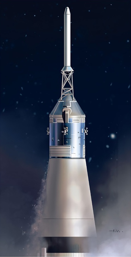 1/48 アポロ11号 CSM(司令船/機械船) +LM(月着陸船) +LES(打ち上げ脱出 