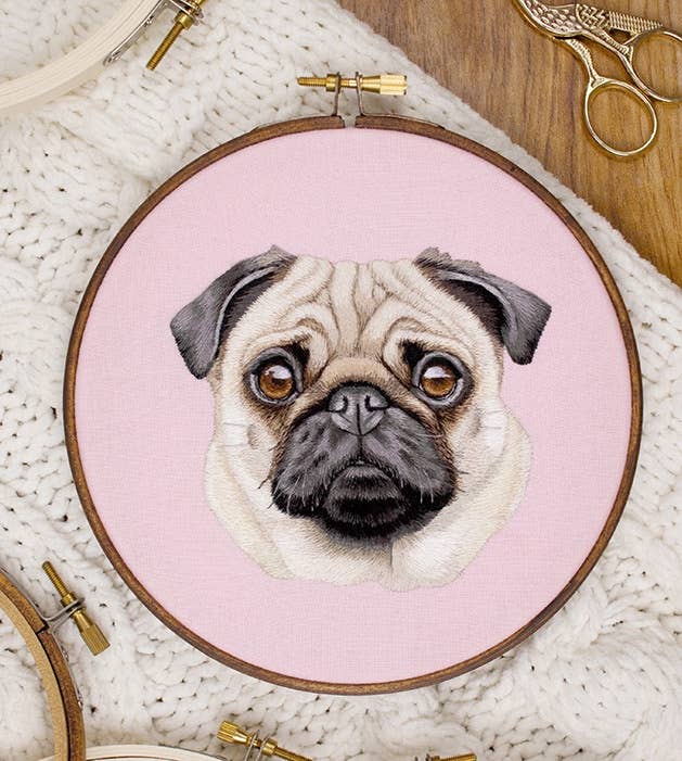 本物そっくり 犬と猫のリアル刺繍 4つのステッチでかんたんにできる