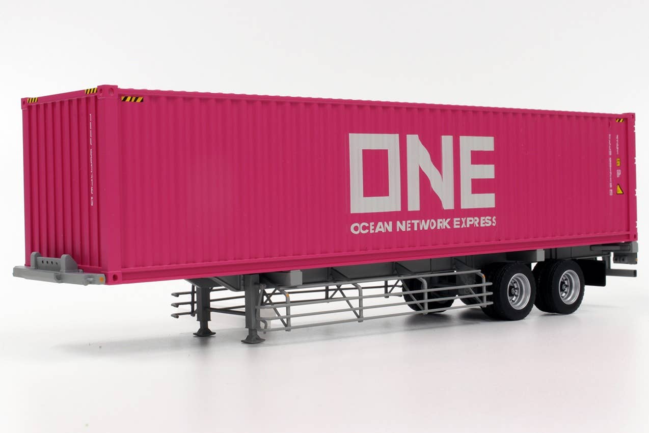 1 50 40フィート海上コンテナ One Ocean Network Express 日本トレクス専用運搬トレーラ