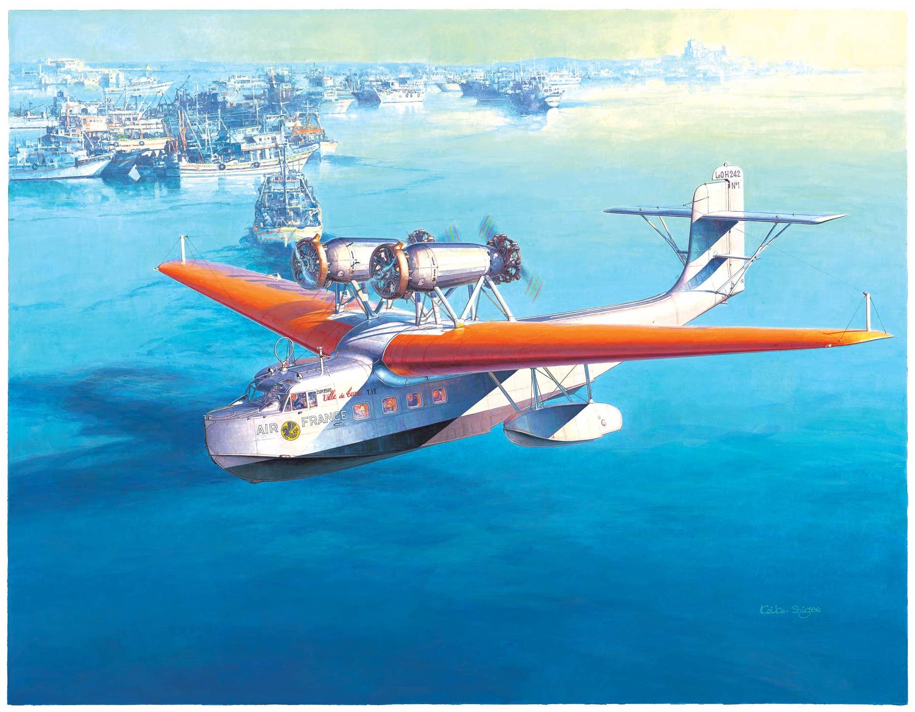 小池繁夫アートプリント リオレ・エ・オリビエ LeO H2421 飛行艇
