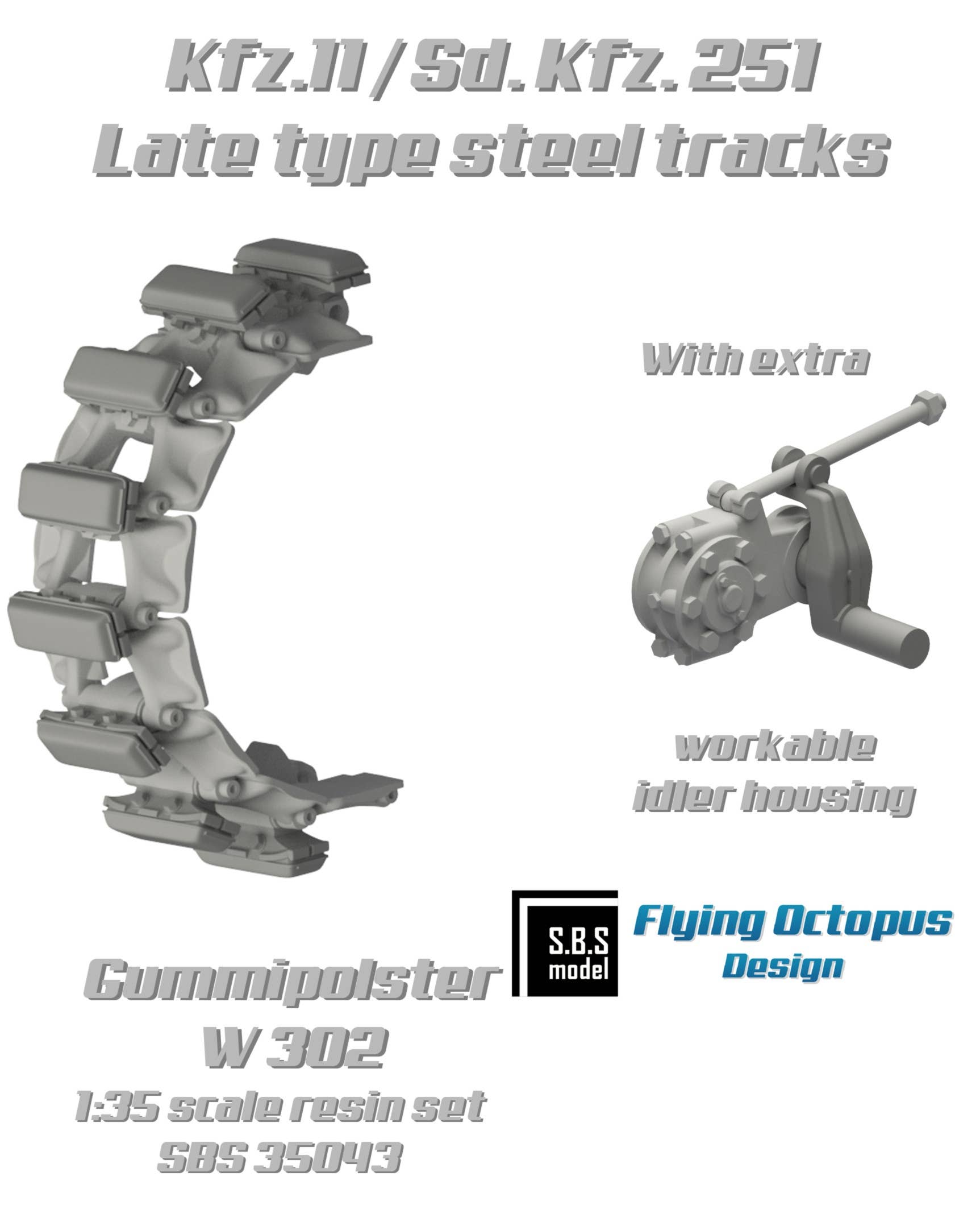 1 35 Kfz 11 Sd Kfz 251 後期型スチール履帯 連結式 W ゴム製w 302型パッド