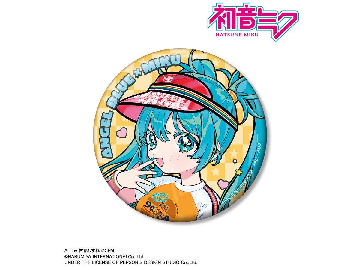 初音ミク: ANGEL BLUEコラボ 描き下ろし 初音ミク Art by 甘春わすれ 100mm缶バッジ ver.B