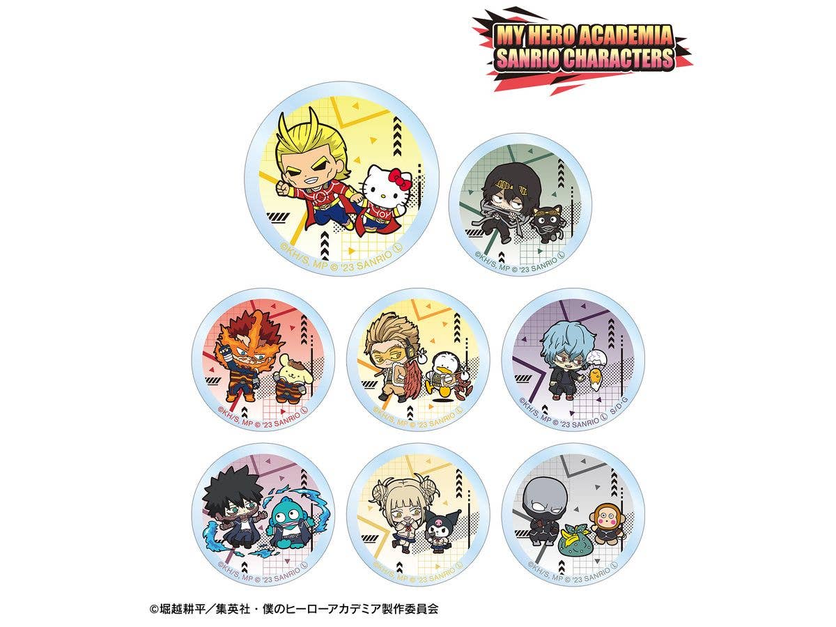 僕のヒーローアカデミア x サンリオキャラクターズ: 1Box 8pcsトレーディングアクリルステッカー プロヒーロー & 敵ヴィラン ver.B