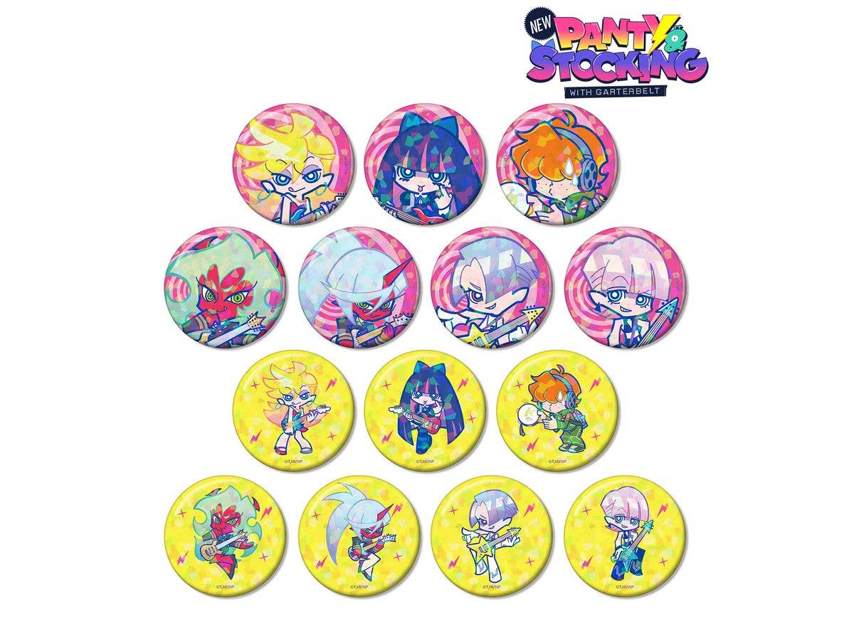 New PANTY & STOCKING with GARTERBELT: 1Box 14pcs F Kaoriさんイラスト ロックver. トレーディングホログラム缶バッジ