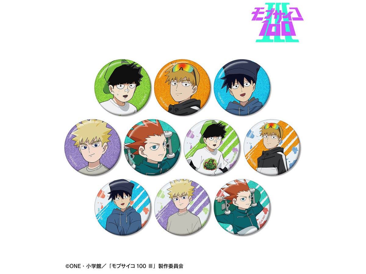 モブサイコ100 III: 描き下ろし ストリートスポーツver. トレーディンググリッター缶バッジ 1Box 10pcs
