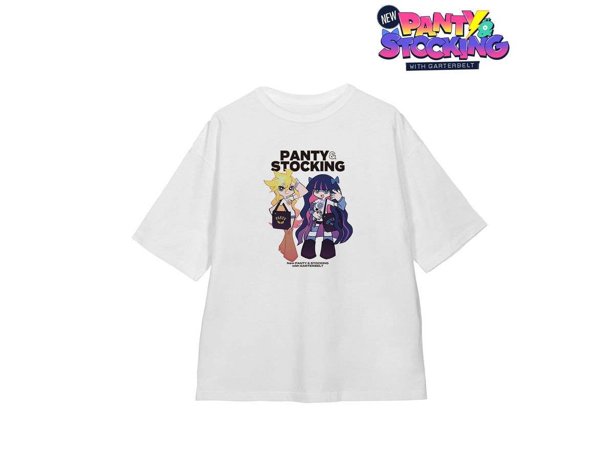 New PANTY & STOCKING with GARTERBELT: 描き下ろし パンティ&ストッキング モデルver. BIGシルエットTシャツ ver.Aユニセックス(サイズ/M)