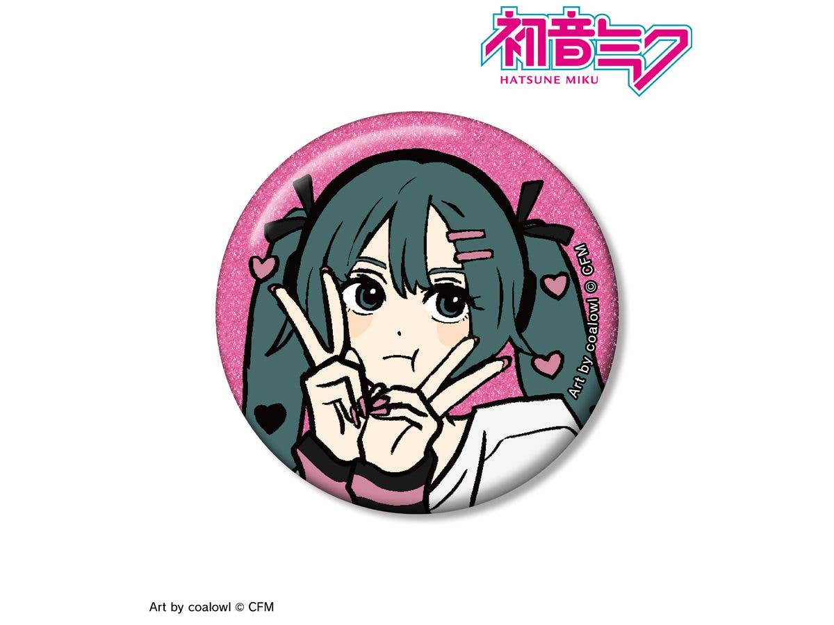 初音ミク: 描き下ろし 初音ミク ハートver. Art by coalowl グリッター缶バッジ ver.B