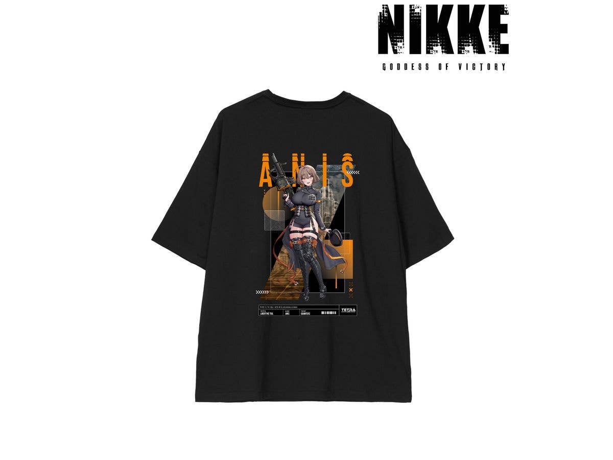 勝利の女神:NIKKE: LOVECACAOさんイラスト アニス タクティカルファッションver. BIGシルエットTシャツユニセックス (サイズ / XL)