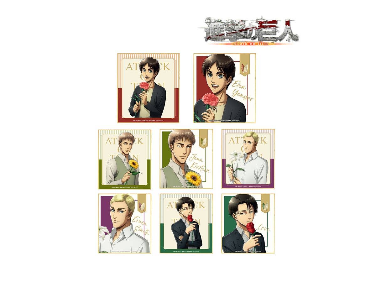 進撃の巨人 トレーディング 描き下ろしイラスト ミニ色紙 1Box 8pcs