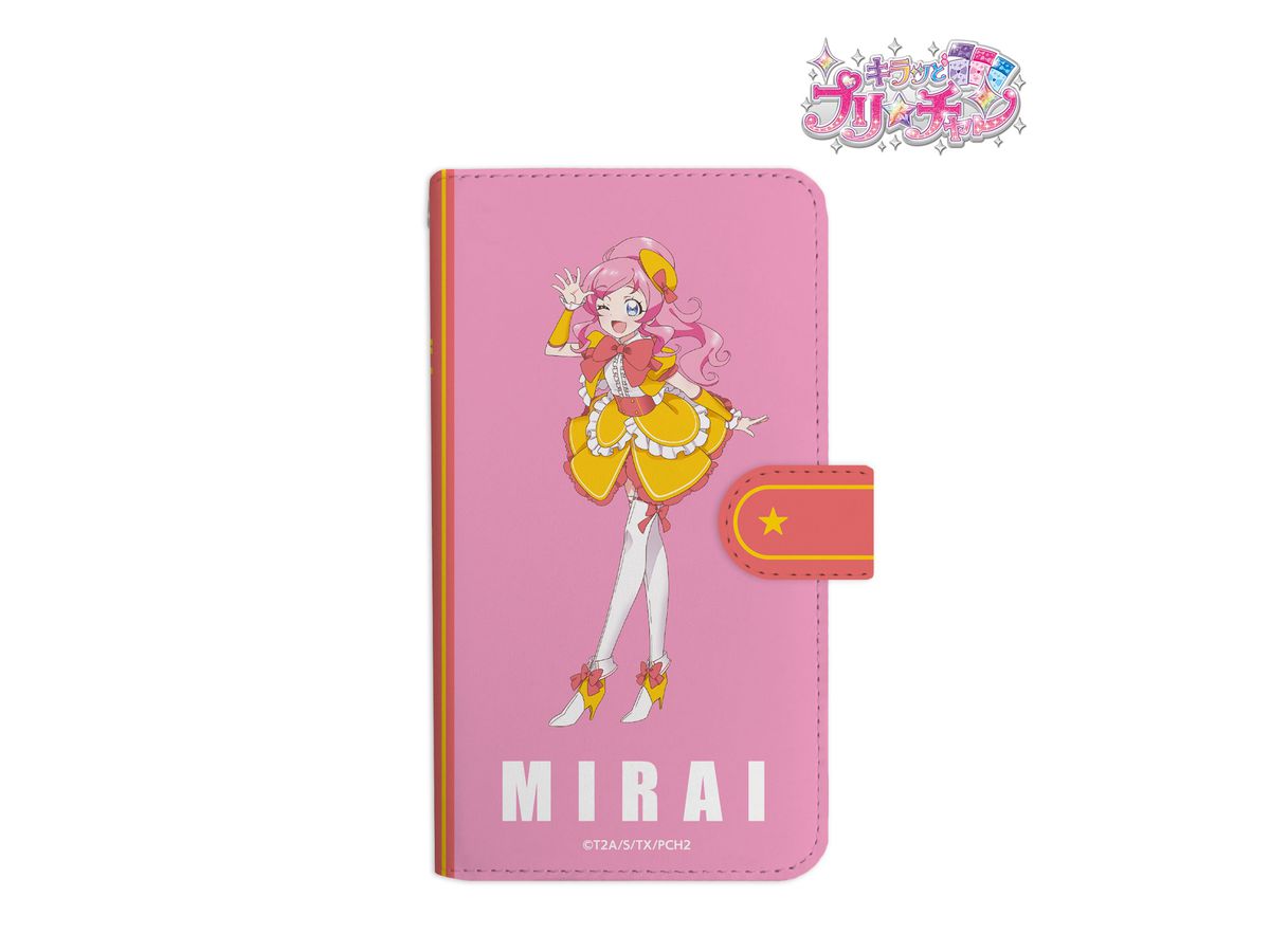 キラッとプリチャン 描き下ろしイラスト みらい イエロードレス 手帳型スマホケース (Lサイズ)
