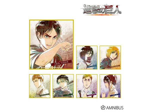 進撃の巨人 トレーディング Ani-Art 色紙 1Box 7pcs