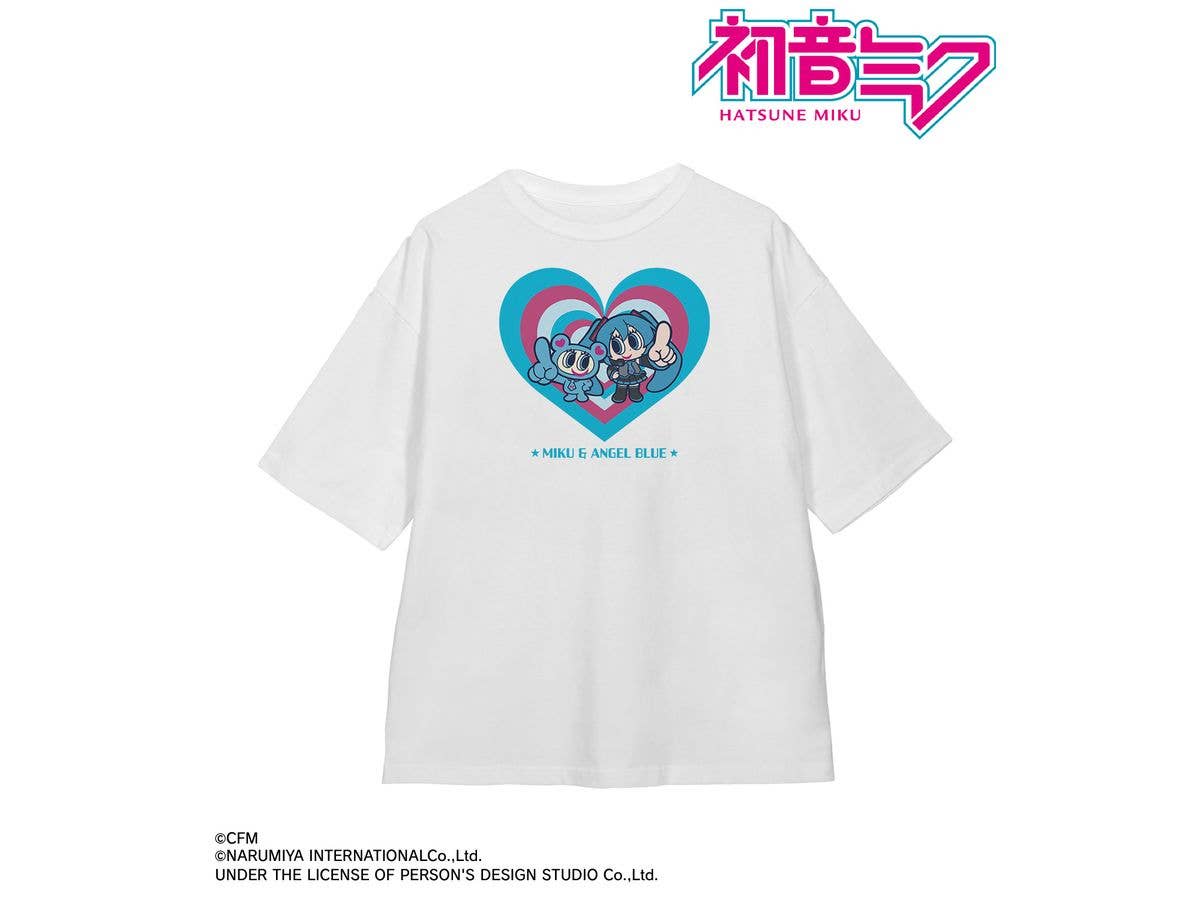 初音ミク: ANGEL BLUEコラボ 描き起こし 初音ミク & ナカムラくん BIGシルエットTシャツユニセックス(サイズ / XL)