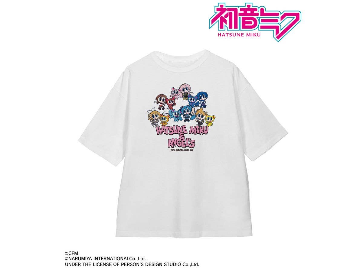 初音ミク: ANGEL BLUEコラボ 描き起こし 集合 BIGシルエットTシャツユニセックス(サイズ / XL)