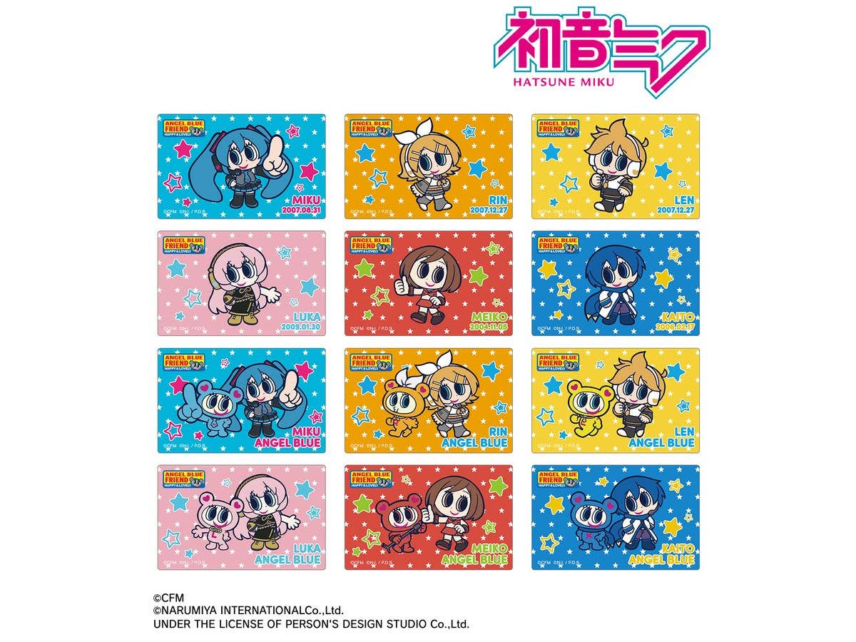 初音ミク: ANGEL BLUEコラボ 描き起こし トレーディングカードステッカー 1Box 12pcs