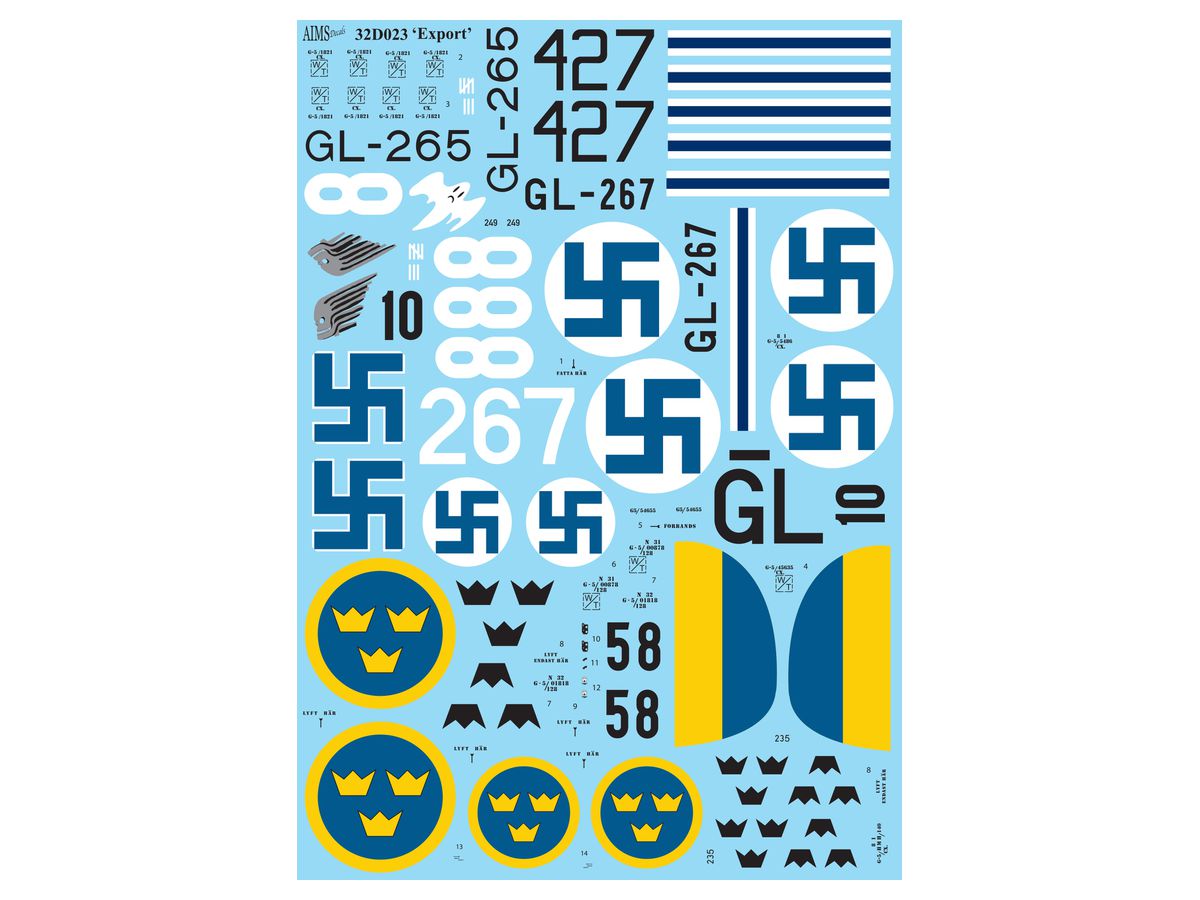 1/32 グロスター グラディエーター デカール: 海外仕様
