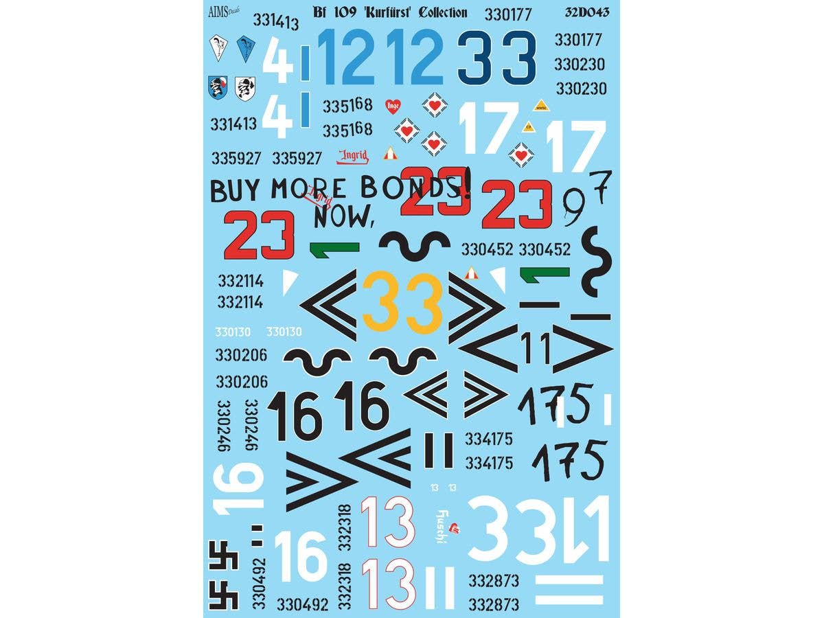1/32 Bf109K クーアフュルストコレクションデカール