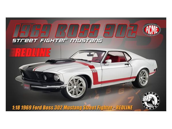 1/18 ACME 1969 Ford Mustang Boss 302 Street Fighter - Redline!