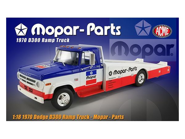 1/18 ACME 1970 Dodge D-300 Ramp Truck - Mopar Parts