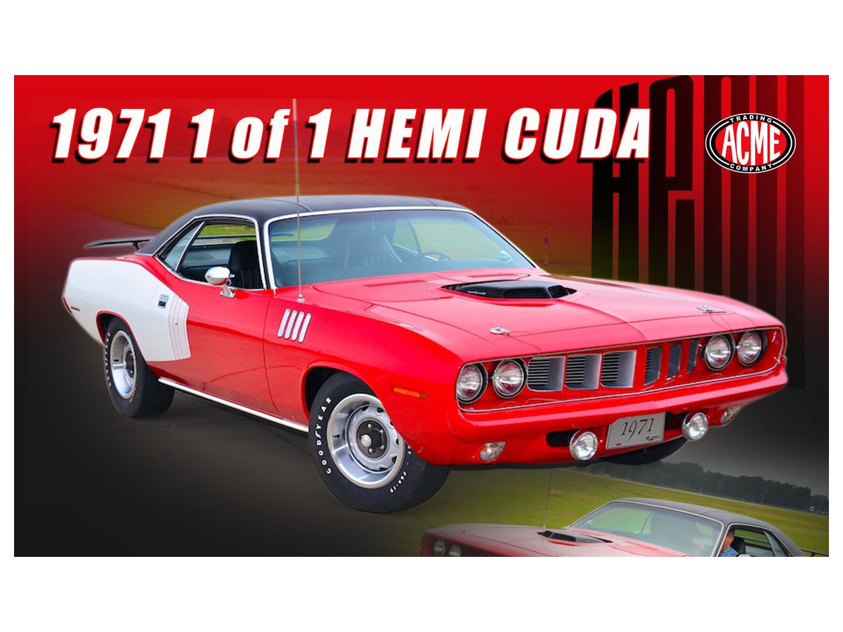 1/18 ACME 1971 Plymouth Hemi Cuda 1 of 1 - Ralley Red