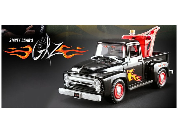 1/64 GearZ - フォード F-100 レッカー (Black with Flames)