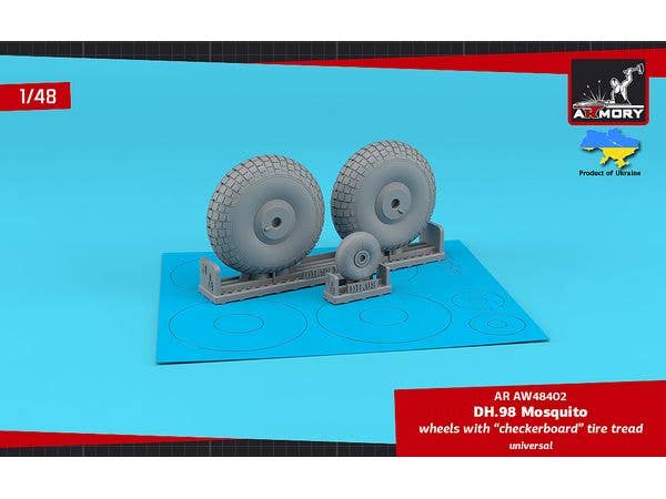 1/48 D.H.モスキート 自重変形ホイール (ブロックトレッド)