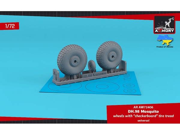 1/72 D.H.モスキート 自重変形ホイール (ブロックトレッド)