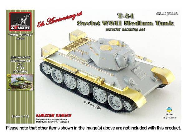 1/72 T-34戦車 外装エッチング パーツ (ズべズダ用)