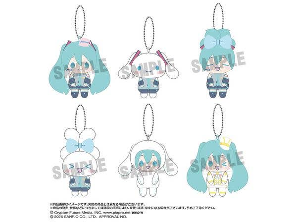 初音ミク x シナモロール おすわりくらぶ ぬいぐるみマスコット 1Box 6pcs
