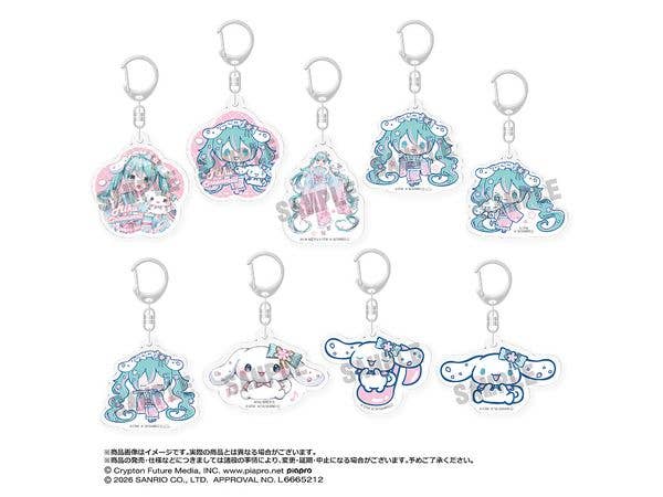 初音ミク x シナモロール 夢桜ver. トレーディングアクリルキーホルダー 1Box 9pcs