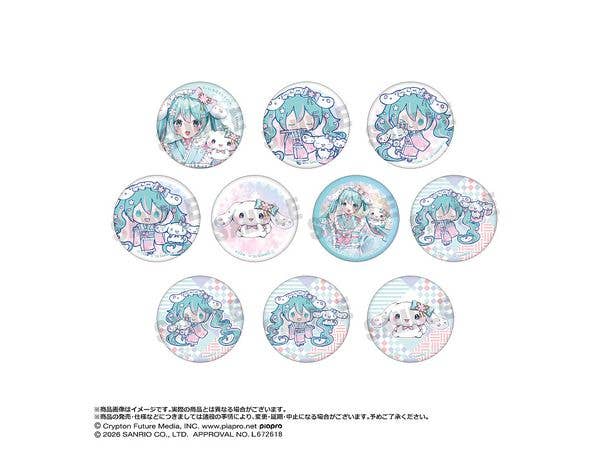 初音ミク×シナモロール: 夢桜Ver. トレーディング和紙風缶バッジ 1Box 10pcs