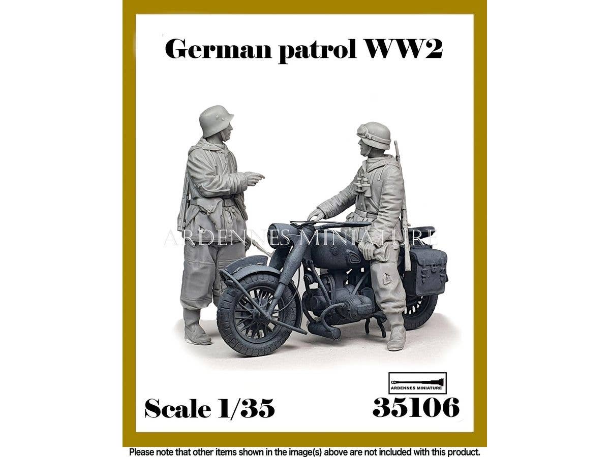 1/35 WWII ドイツ 冬季のオートバイ偵察セット(2体入)