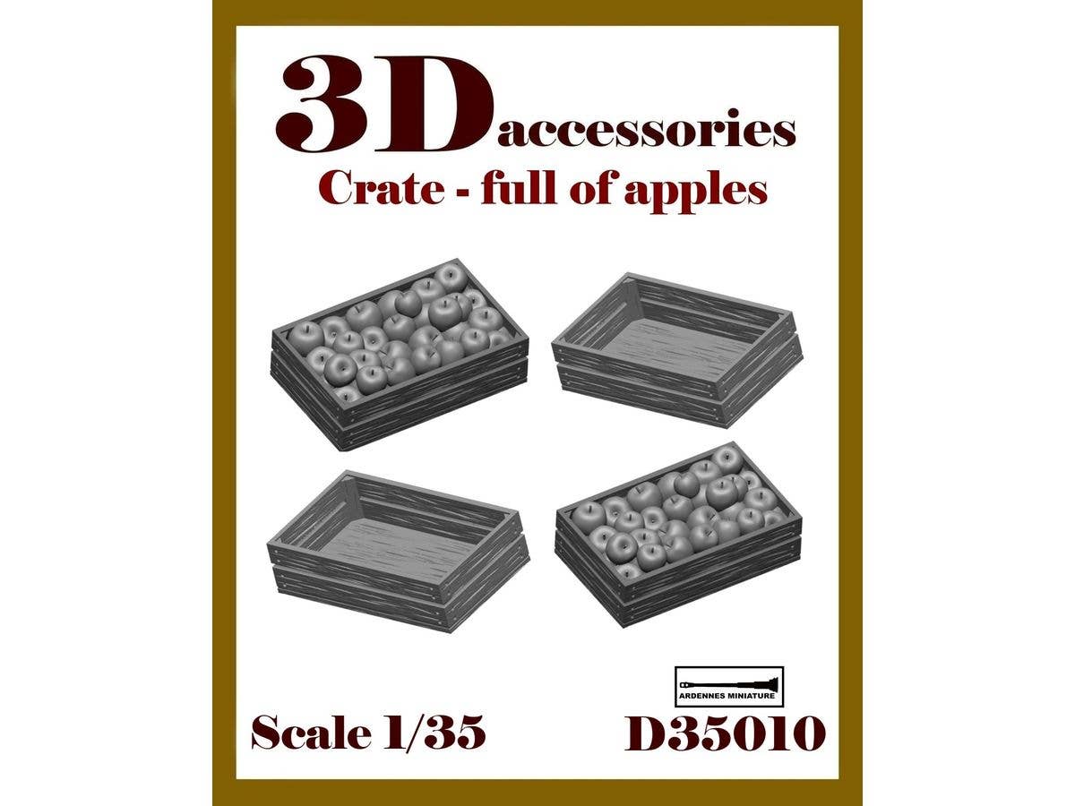 1/35 汎用 ジオラマアクセサリー リンゴ箱(4個入)