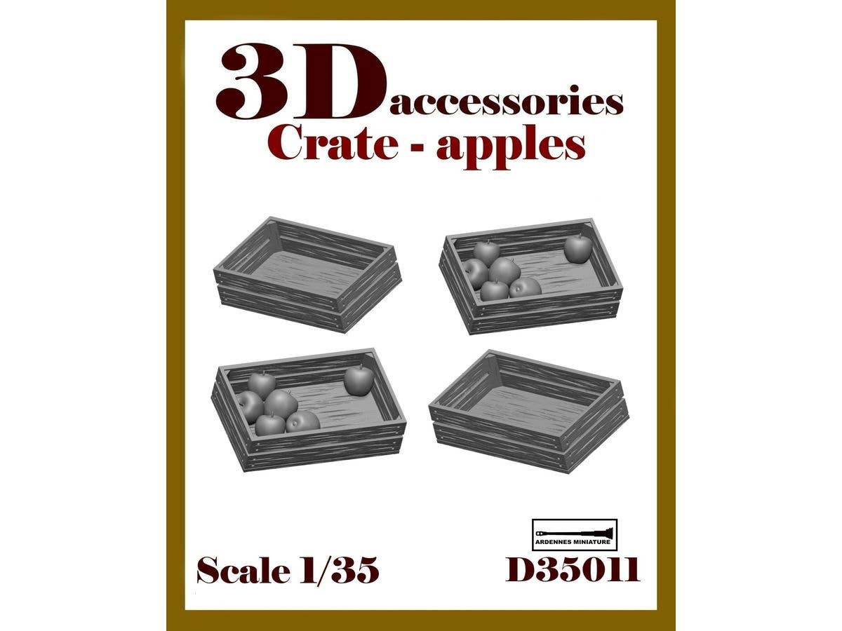 1/35 汎用 ジオラマアクセサリー 空きのリンゴ箱(4個入)