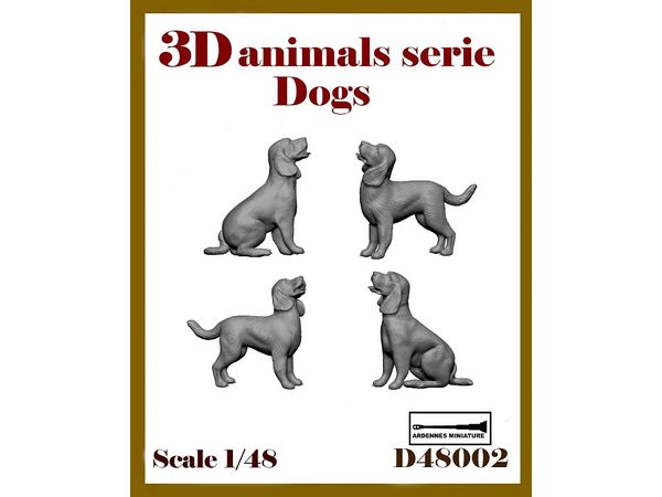 1/48 ジオラマアクセサリー 3D動物シリーズ イヌ(4個入)