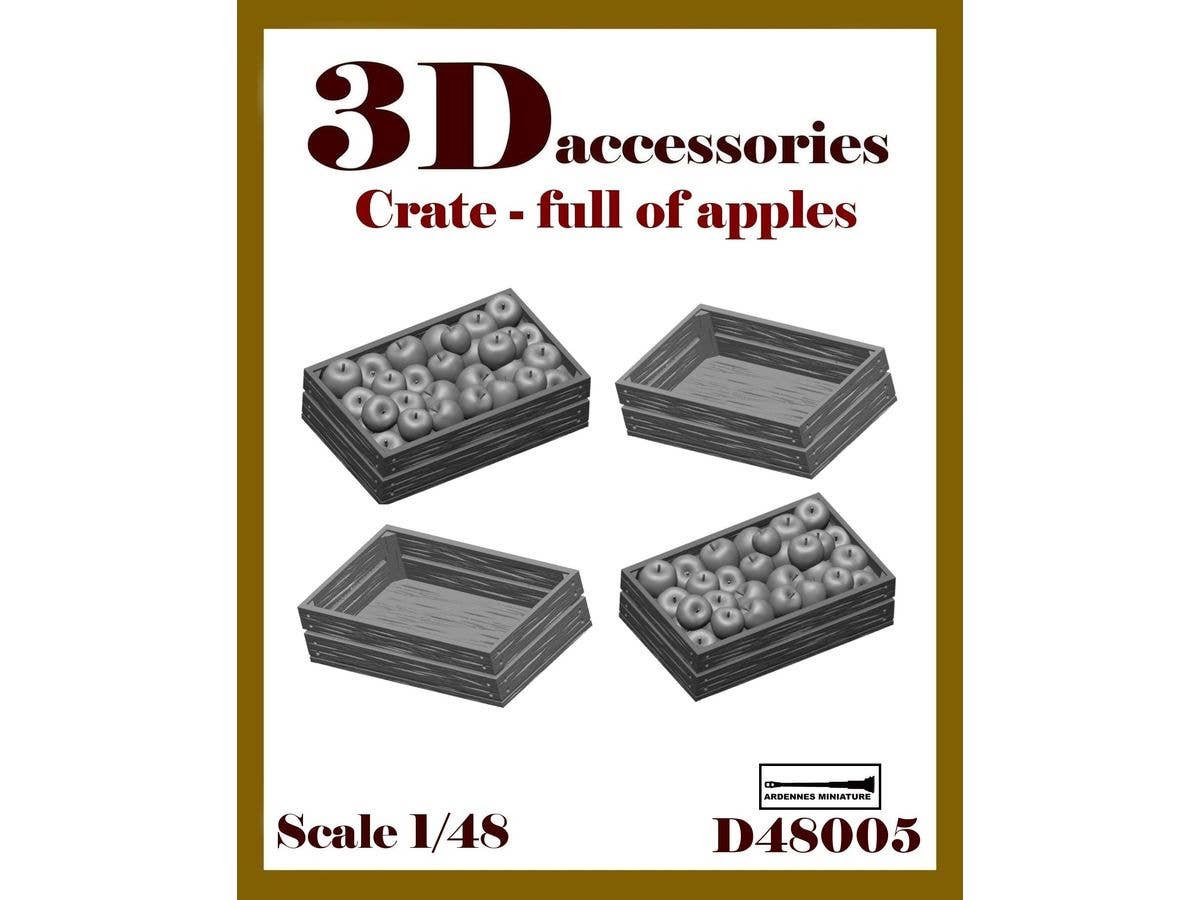 1/48 汎用 ジオラマアクセサリー リンゴ箱(4個入)