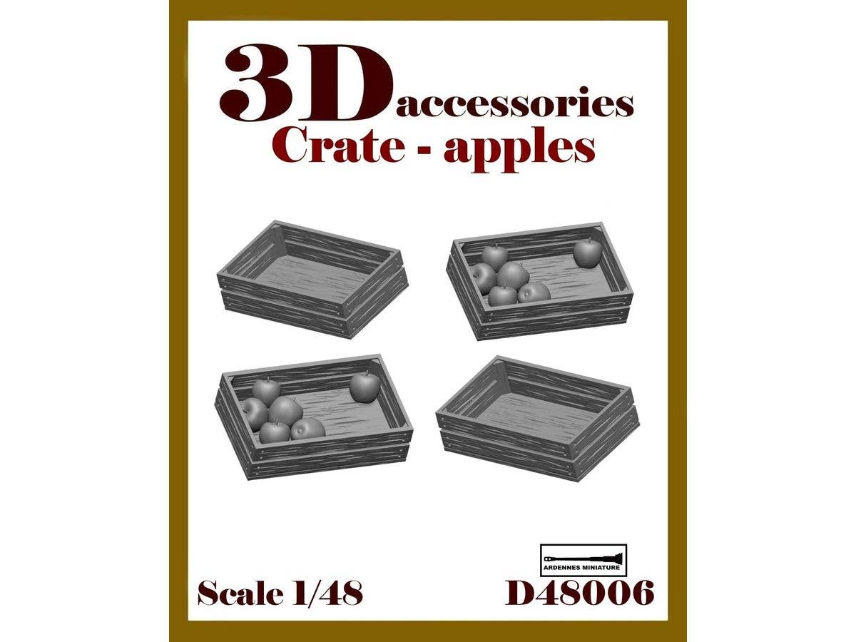 1/48 汎用 ジオラマアクセサリー 空きのリンゴ箱(4個入)