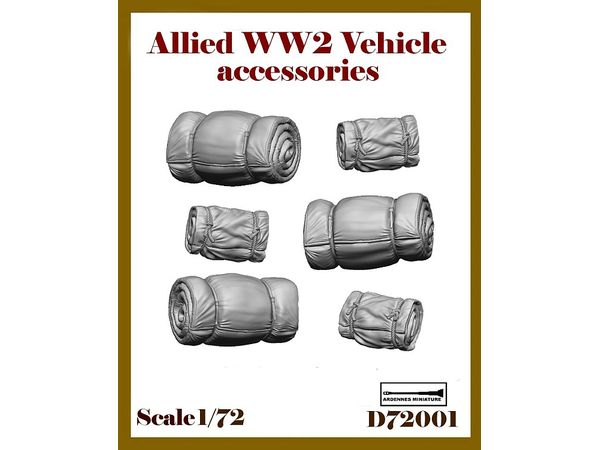 1/72 WWII 連合軍車両用アクセサリー 丸めた毛布/キャンバスシートセット(6個入)