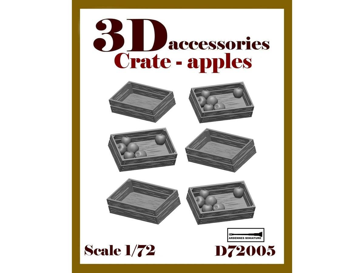 1/72 汎用 ジオラマアクセサリー 空きのリンゴ箱(6個入)