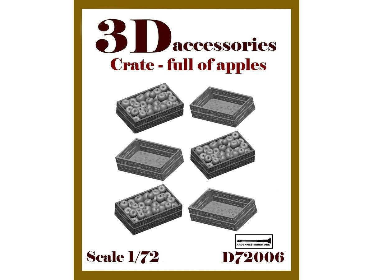 1/72 汎用 ジオラマアクセサリー リンゴ箱(6個入)
