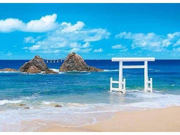 白い鳥居と夫婦岩 -糸島- 500ピース (350 x 380mm)